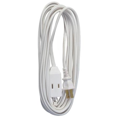 Master Electronics SPT-2 Extension Cord, 16 AWG, Indoor, 16/2, 1 Outlets, White, Vinyl, 20 ft 560794